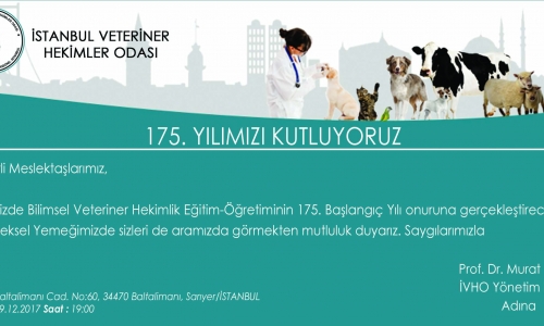 İSTANBUL VETERİNER HEKİMLER ODASI 175. YIL ETKİNLİĞİ